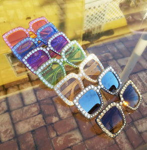 Oversized Rhinestone Sunglasses - LoveDaniAlexa 