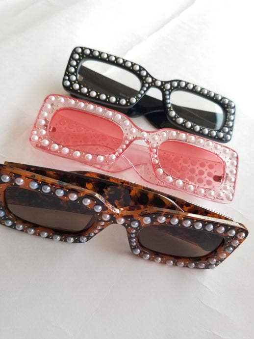 Rectangle Pearl Sunglasses - LoveDaniAlexa 