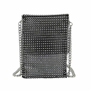 Mini Mesh Rhinestone Crossbody Bag